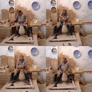 Potter Making Teapot on Kick Wheel-showing even thickness